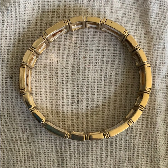 Gold & Mother of Pearl Stretch Bracelet - Picture 2 of 2